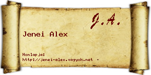 Jenei Alex névjegykártya